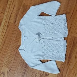 Charter club girls shimmering cardigan size S 6/7 color Ivory